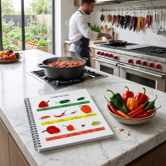 Scoville Hitte-eenheden Chilipeper Grafiek  Notitieboek