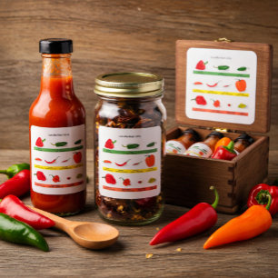 Scoville Hitte-eenheden Chilipeper Grafiek Vierkante Sticker