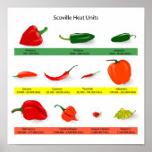 Scoville Hitte Eenheden Pittige Peper Gids Poster (Voorkant)
