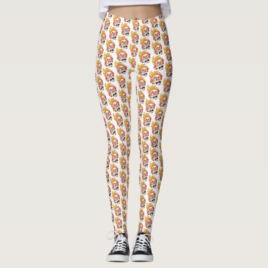 Scovillelicous Fire Head All-Over-Print Leggings (Voorkant)
