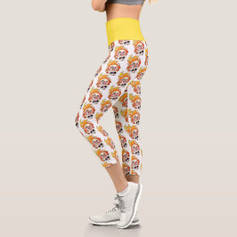 Scovillelicous Fire Head High Waisted Yoga Capris