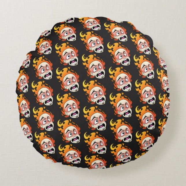 Scovillelicous Fire Head Rond Kussen (Voorkant)