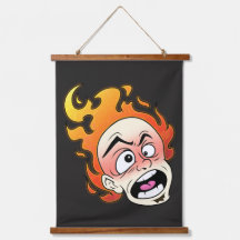 Scovillelicous Fire Head Wood Topped Wandtapijt