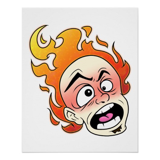 Scovillelicous Fire Head Zazzle Glossy Poster (Voorkant)