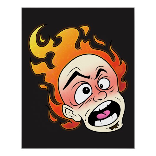 Scovillelicous Fire Head Zazzle Glossy Poster (Voorkant)