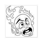 Scovillelicous Fire Head Zelf Inking Rubber Stamp Zelfinktende Stempel (Design)