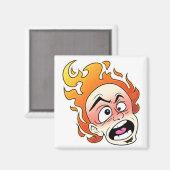 Scovillelicous Vuurkop Vierkante Magneet (Voorkant / Achterkant)