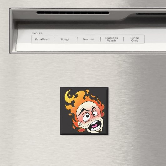 Scovillelicous Vuurkop Vierkante Magneet (Insitu (Vaatwasser))