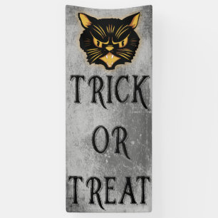 Scowling Black Cat Trick or treat Spandoek