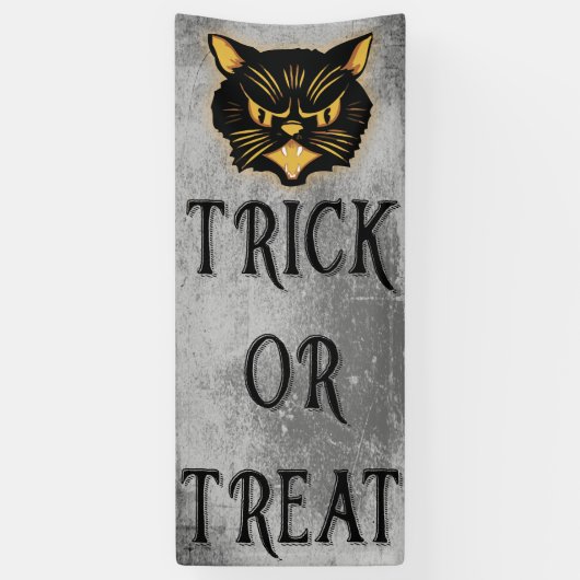 Scowling Black Cat Trick or treat Spandoek (Verticaal)