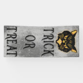 Scowling Black Cat Trick or treat Spandoek (Horizontaal)