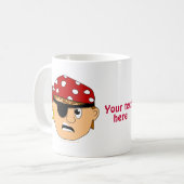 Scowling Boy Cute Pirate Stuff  Koffiemok (Voorkant links)