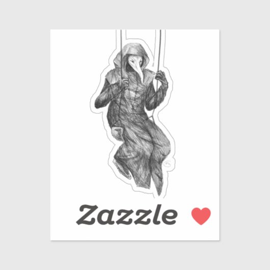 SCP-049 over zwaaien Sticker (Vel)