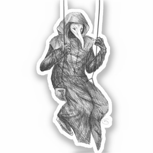 SCP-049 over zwaaien Sticker (Voorkant)