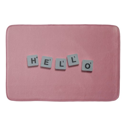 Scrabble Letter Badmat – Leuk & Gezellig Roze Ontw (Voorkant)