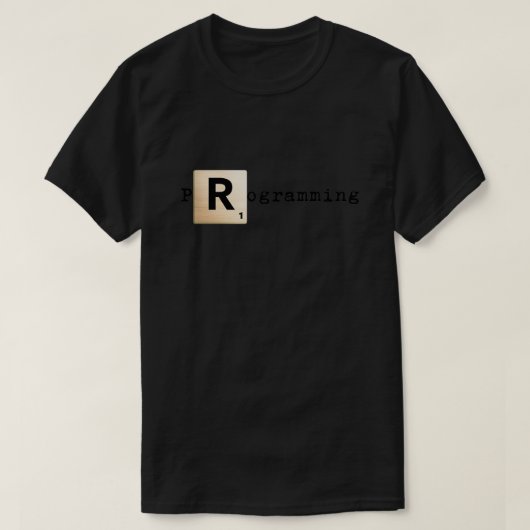 Scrabble R-programmering T-shirt (Design voorkant)