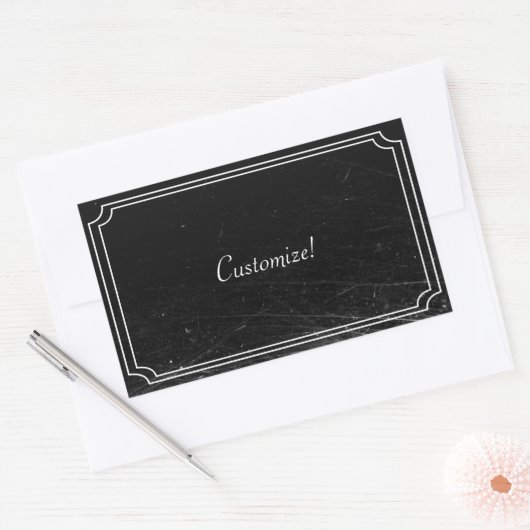 Scraching Silent Film Title Rechthoekige Sticker (Envelop)