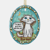 Scraggles Cat Haat Mijn Werk Keramisch Ornament (Rechts)