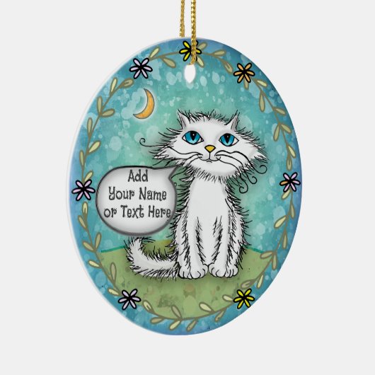 Scraggles Cat Keramisch Ornament (Rechts)