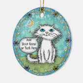 Scraggles Cat Keramisch Ornament (Links)