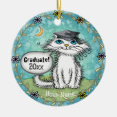Scraggles Kat afstudeerversiering Keramisch Ornament (Voorkant)