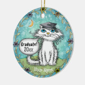 Scraggles Kat afstudeerversiering Keramisch Ornament (Links)
