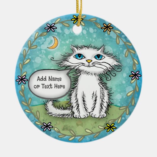 Scraggles Kat Keramisch Ornament (Voorkant)