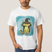 Scraggles Yellow Cat Witch T-shirt (Voorkant)