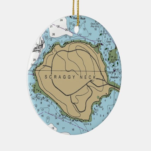 Scraggy Neck Buzzards Bay MA Keramisch Ornament (Rechts)