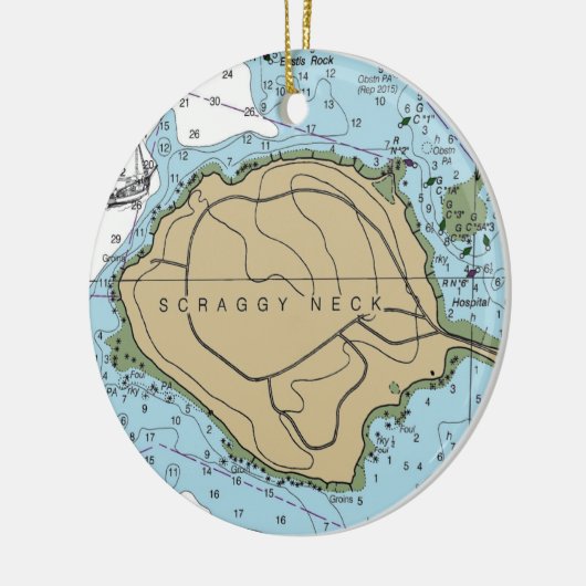 Scraggy Neck Buzzards Bay MA Keramisch Ornament (Links)