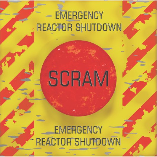 SCRAM-besturing, noodstop kernreactor Sticker (Voorkant)