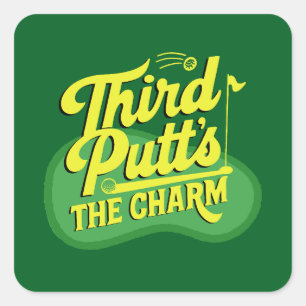 Scramble Toernooi Golf Papa Derde Putts Brengen de Vierkante Sticker