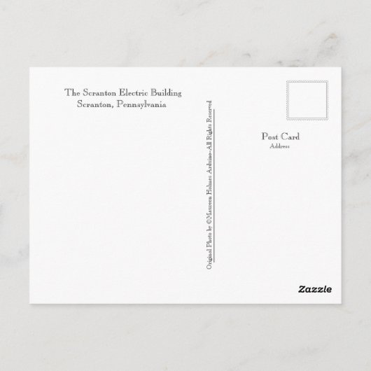Scranton Electric Building-Scranton, PA Briefkaart (Achterkant)