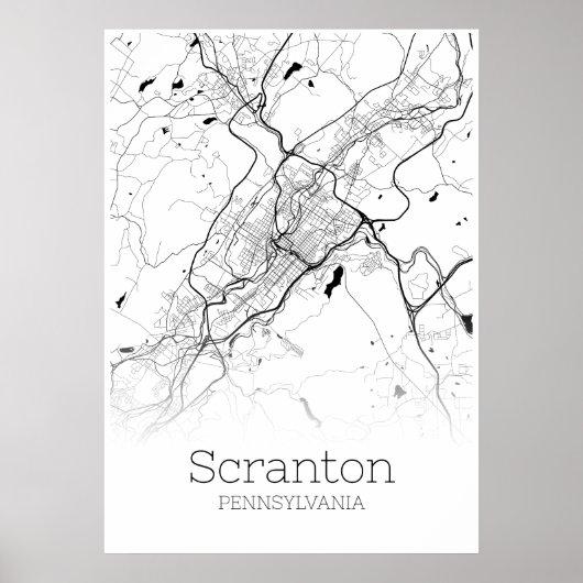 Scranton Map - Pennsylvania - City Map Poster (Voorkant)