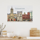 Scranton PA-architectuur - Cityscape-Poster Poster (Keuken)