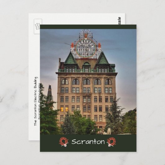 Scranton PA Briefkaart - De elektrische stad (Voorkant / Achterkant)