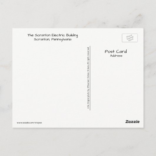 Scranton PA Briefkaart - De elektrische stad (Achterkant)