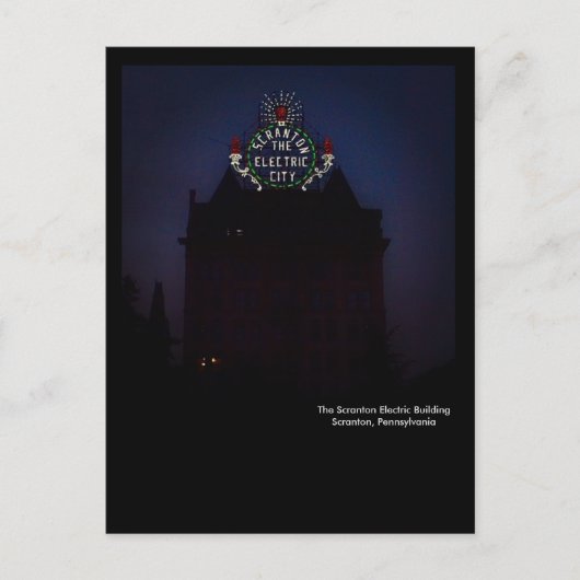 Scranton PA Briefkaart-Electric City Sign Briefkaart (Voorkant)
