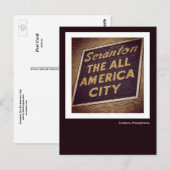 Scranton PA-Briefkaart - Het bord van de stad in h Briefkaart (Voorkant / Achterkant)