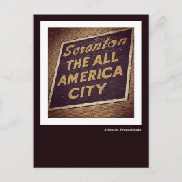 Scranton PA-Briefkaart - Het bord van de stad in h Briefkaart