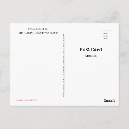 Scranton PA Briefkaart-stoomlocomotief Briefkaart (Achterkant)