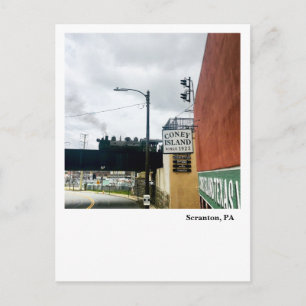 Scranton PA Briefkaart-stoommachine boven Cedar Av Briefkaart