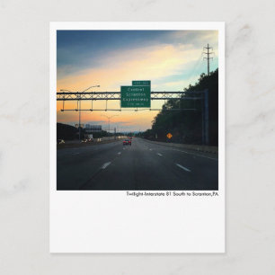 Scranton PA Briefkaart-Twilight Sky-I81-Dunmore Briefkaart