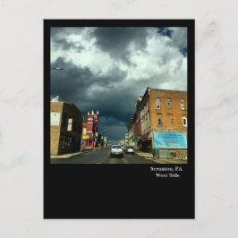 Scranton, PA-dramatische hemel boven West Side Briefkaart
