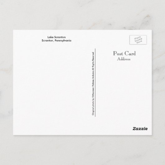 Scranton PA-Lake Scranton Post Kaart (Achterkant)