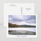 Scranton PA Lake Scranton Post Kaart Winterkleur (Voorkant / Achterkant)