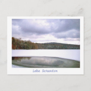 Scranton PA Lake Scranton Post Kaart Winterkleur