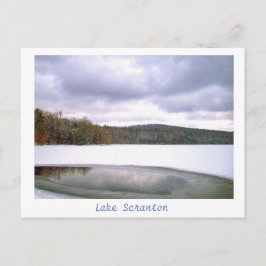 Scranton PA Lake Scranton Post Kaart Winterkleur