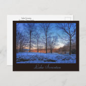 Scranton PA Lake Scranton Post Kaart Winterlicht (Voorkant / Achterkant)