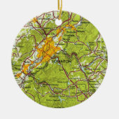 Scranton PA  map Keramisch Ornament (Voorkant)